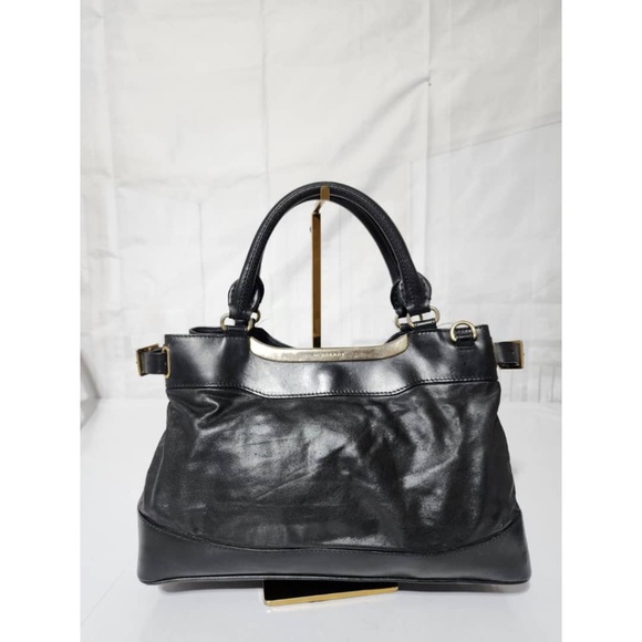 Authentic Burberry Leather Metal Tote Bag Black - Picture 1 of 13